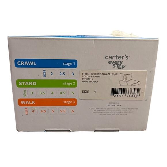 Carter's Every Step Baby Girls Size 3 Bucket Boots Stage 1 Crawl Hearts Fur - Picture 4 of 8